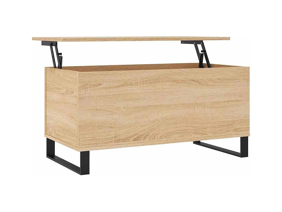 Mesa de centro | Mesa auxiliar superficie de vidrio acero negro 50x50x45 cm SHL4458