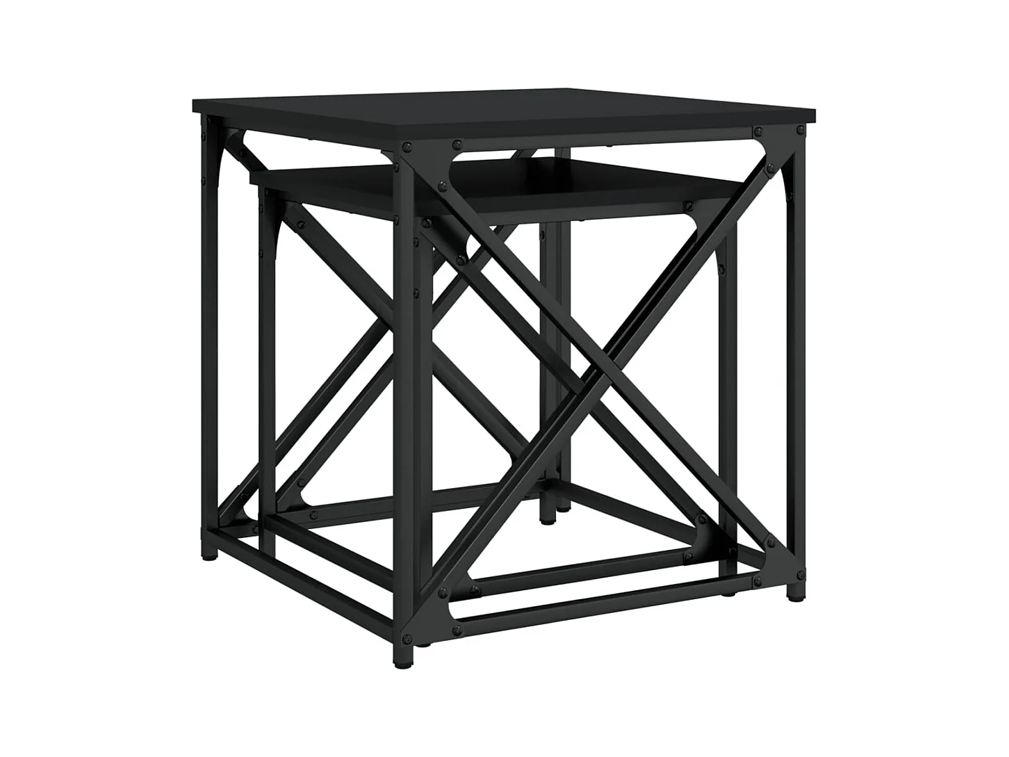 Mesa de centro-Mesa auxiliar de madera maciza de mango 80x50x40 cm SHL4431