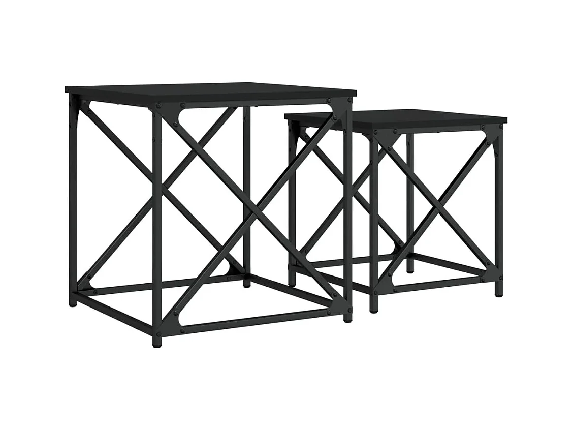 Tables basses gigognes de salon 2 pcs noir bois d'ingénierie SHL35828