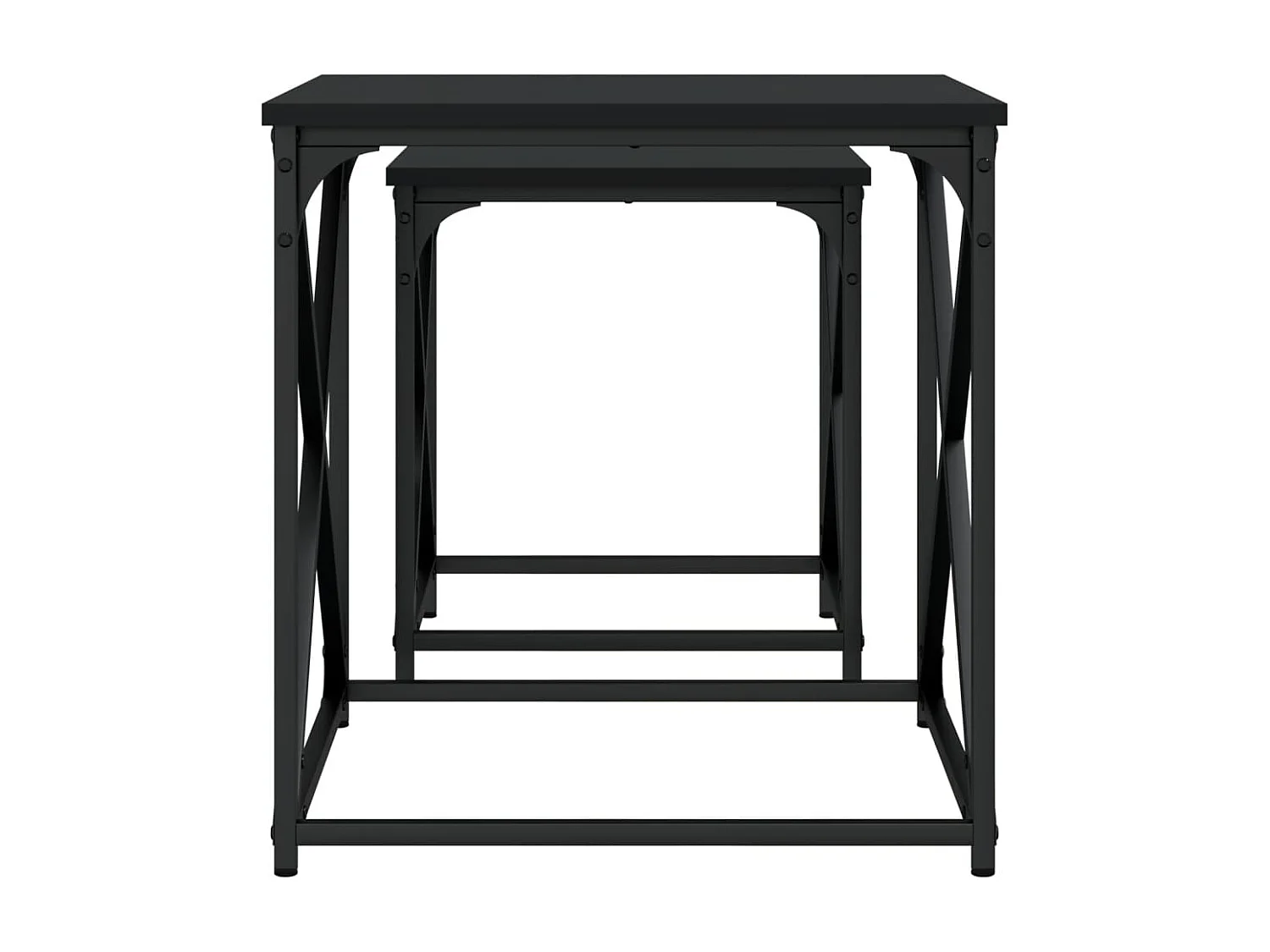 Tables basses gigognes de salon 2 pcs noir bois d'ingénierie SHL35828
