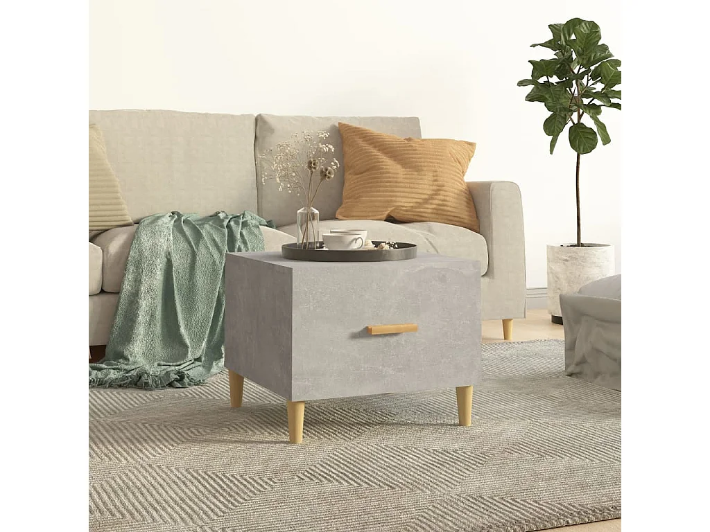 Couchtisch-Sofatisch-Beistelltische Betongrau 50x50x40 m Holzwerkstoff SHL45999