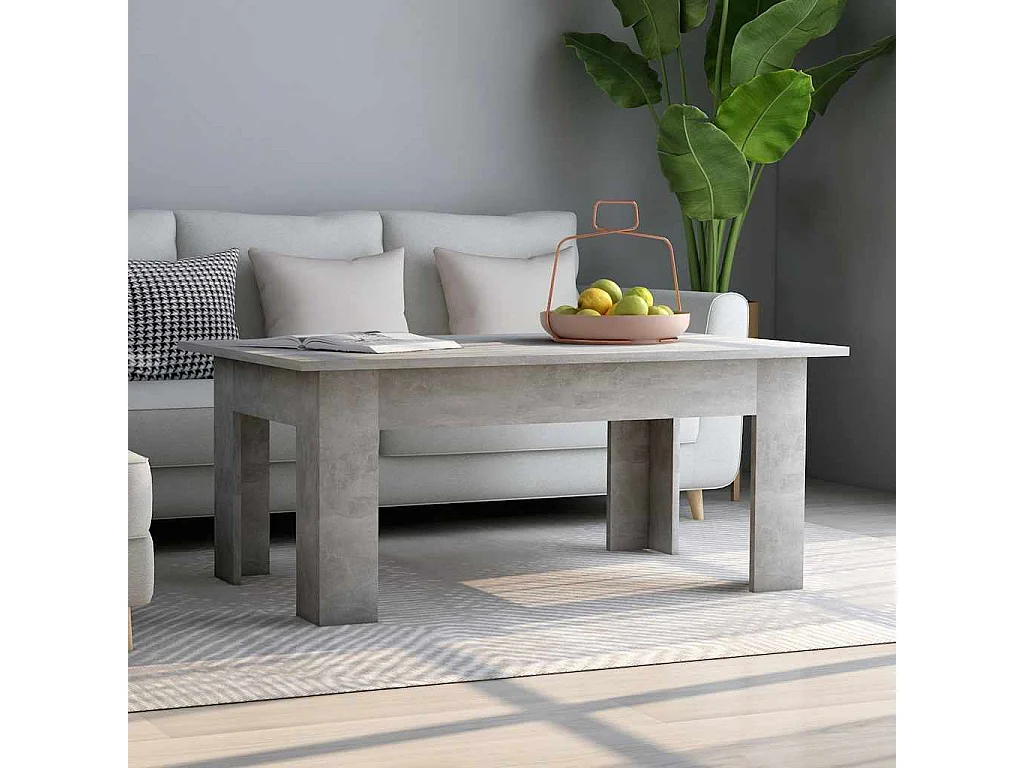 Couchtisch-Sofatisch-Beistelltische Betongrau 100x60x42 cm Holzwerkstoff SHL30282