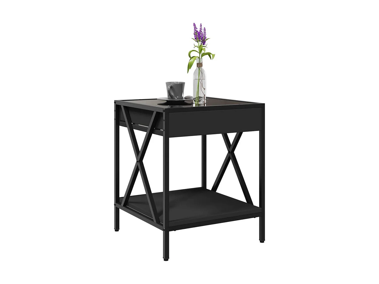 Mesa de centro-Mesa auxiliar madera de ingeniería roble ahumado 102x55x42 cm SHL191267