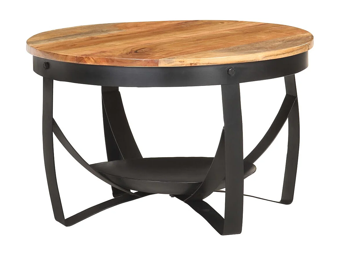 Couchtisch-Beistelltisch-Sofatisch Ø68x43 cm Massivholz Akazie SHL31341