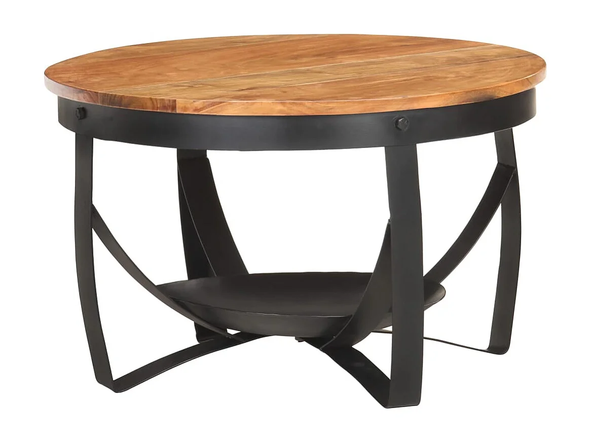 Couchtisch-Beistelltisch-Sofatisch Ø68x43 cm Massivholz Akazie SHL31341