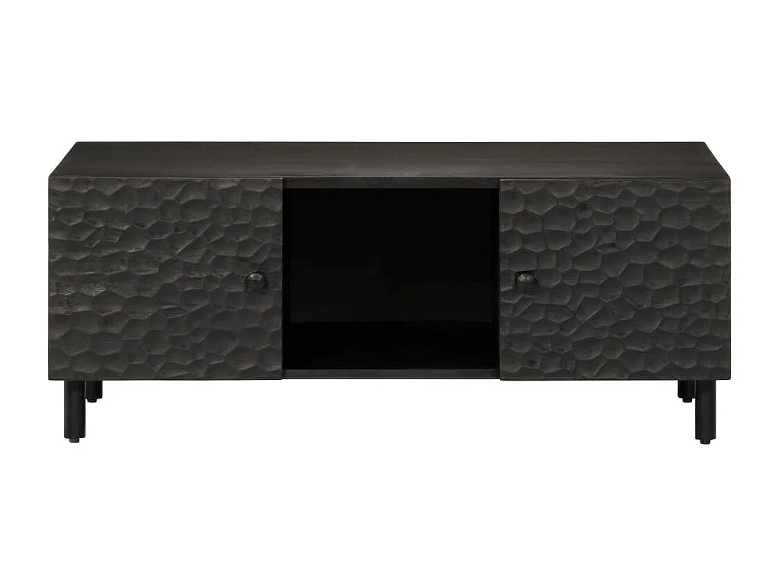 Couchtisch-Sofatisch-Beistelltische Schwarz 100x54x40 cm Massivholz Mango SHL9635