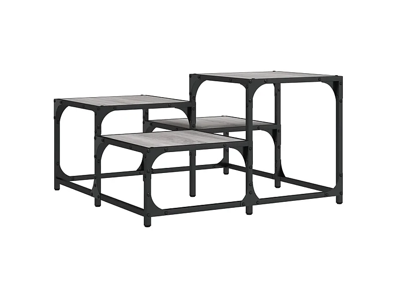 Mesa de centro | Mesa de apoio 68x68x40 cm derivados de madeira cinzento sonoma