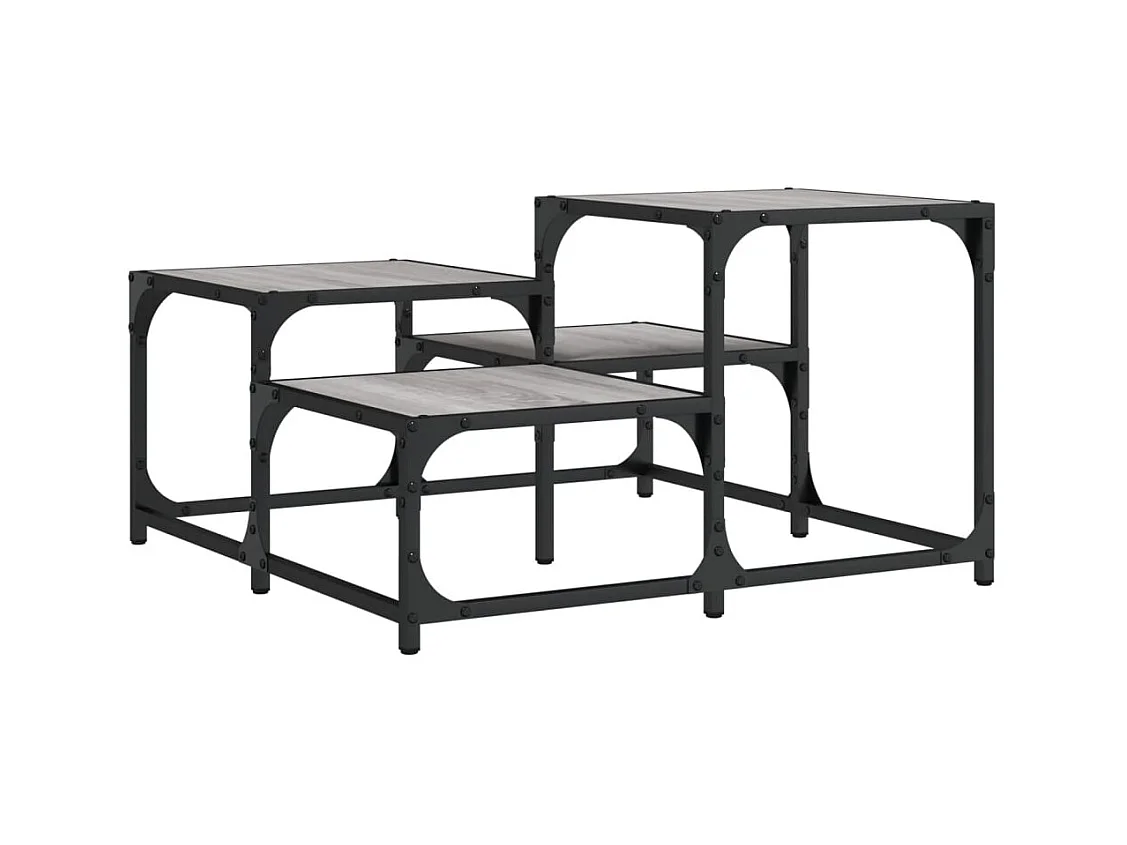 Mesa de centro | Mesa de apoio 68x68x40 cm derivados de madeira cinzento sonoma