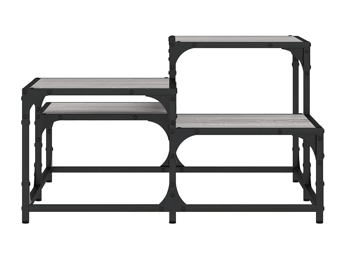 Mesa de centro | Mesa de apoio 68x68x40 cm derivados de madeira cinzento sonoma