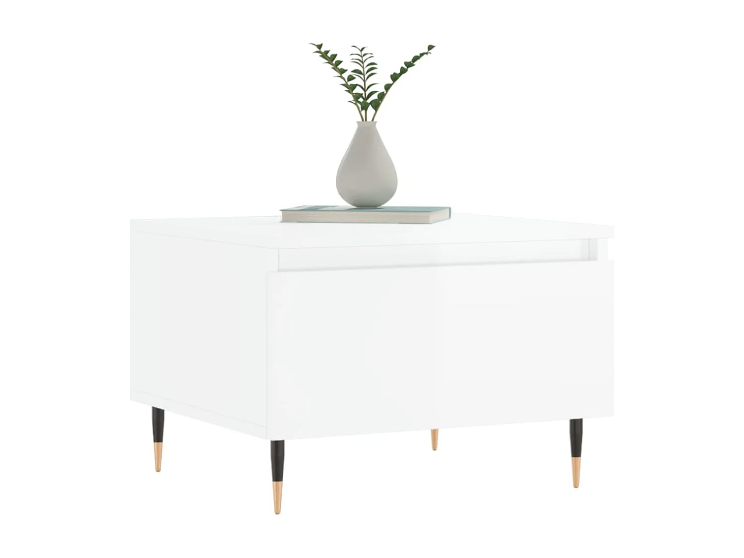 Couchtisch 2er Set-Sofatisch-Beistelltische Hochglanz-Weiß 50x46x35 cm Holzwerkstoff SHL60033