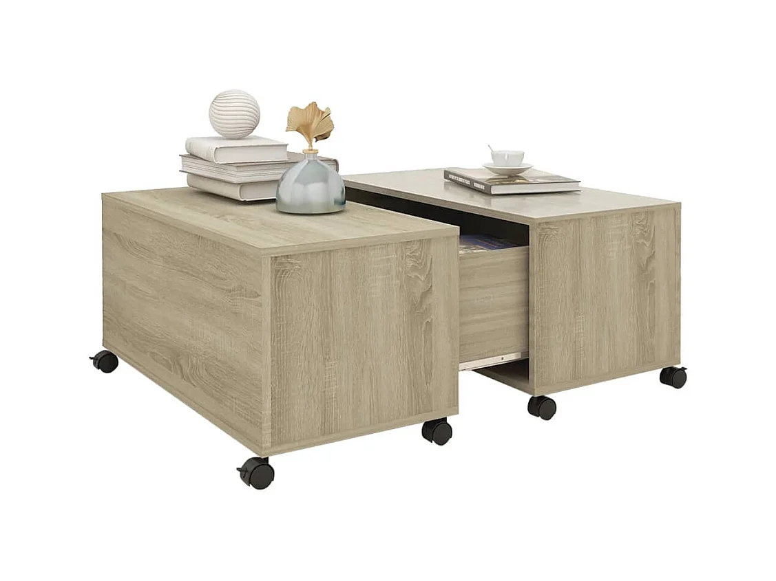 Table basse salon-Table d'appoint chêne sonoma 75x75x38 cm bois d'ingénierie SHL3279