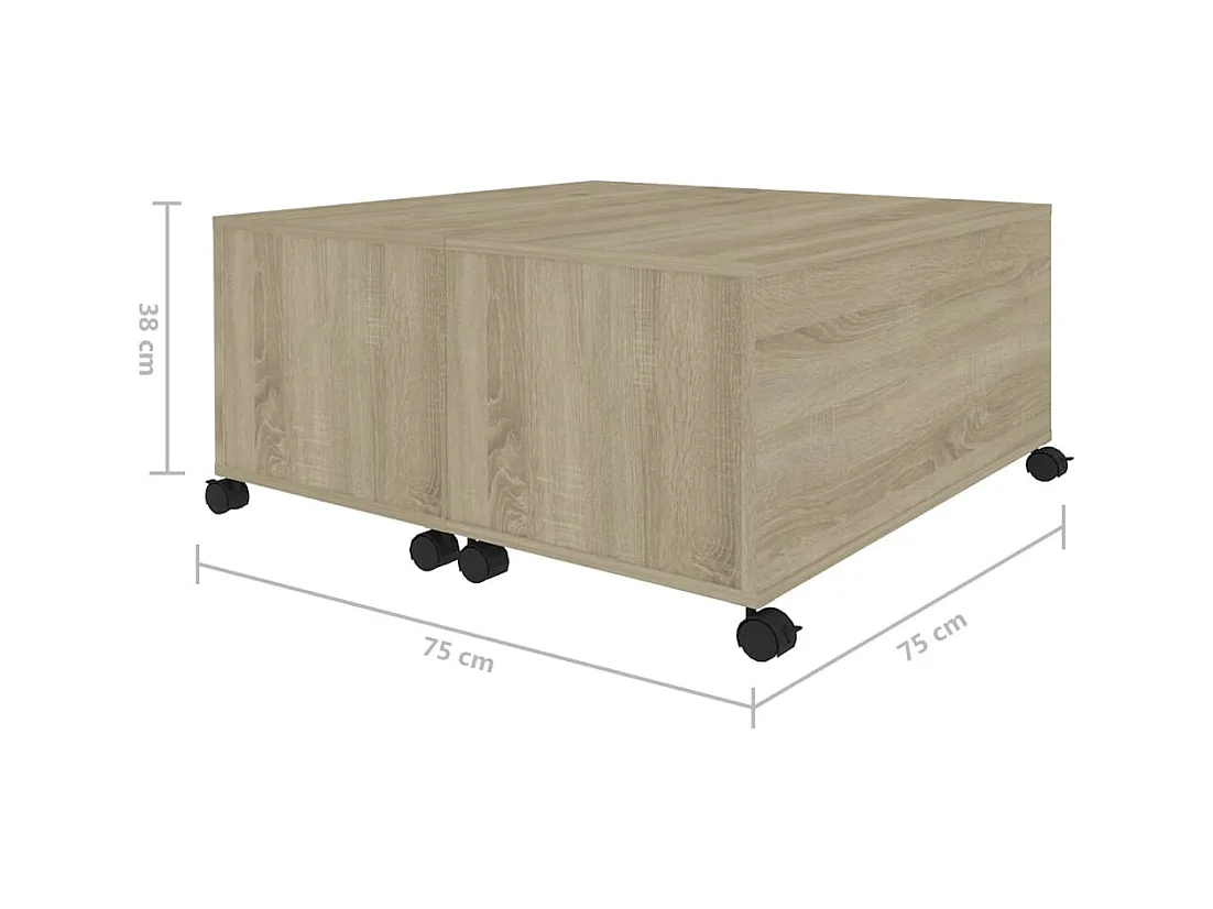 Table basse salon-Table d'appoint chêne sonoma 75x75x38 cm bois d'ingénierie SHL3279