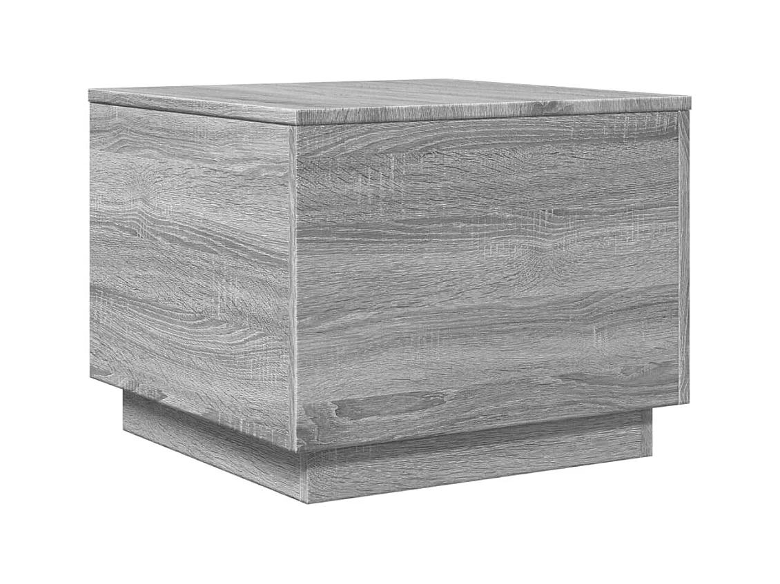 Table basse salon-Table d'appoint avec lumières LED sonoma gris 50x50x40 cm SHL28404
