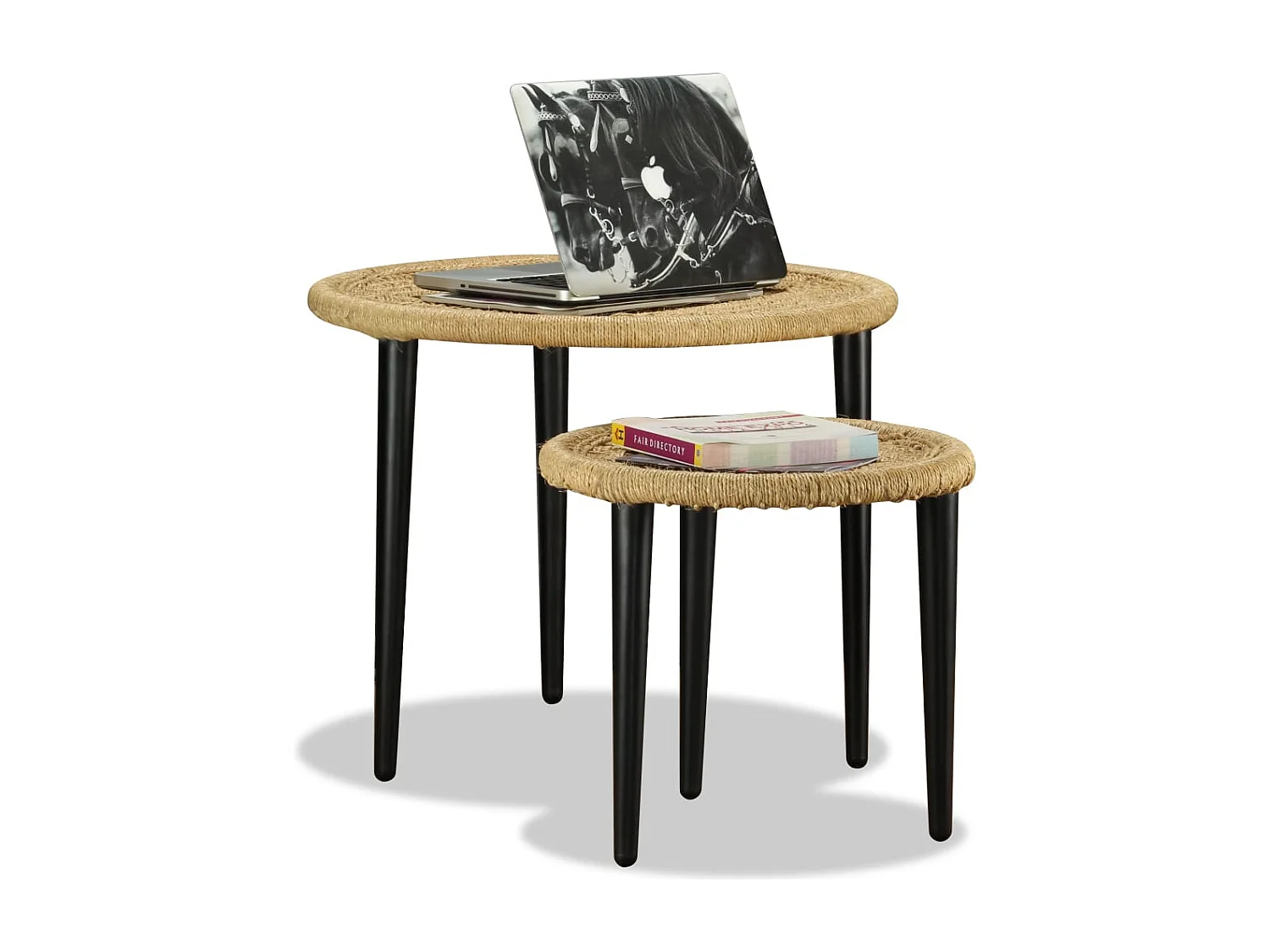 Table basse salon-Table d'appoint 2 pcs jute naturelle SHL58101