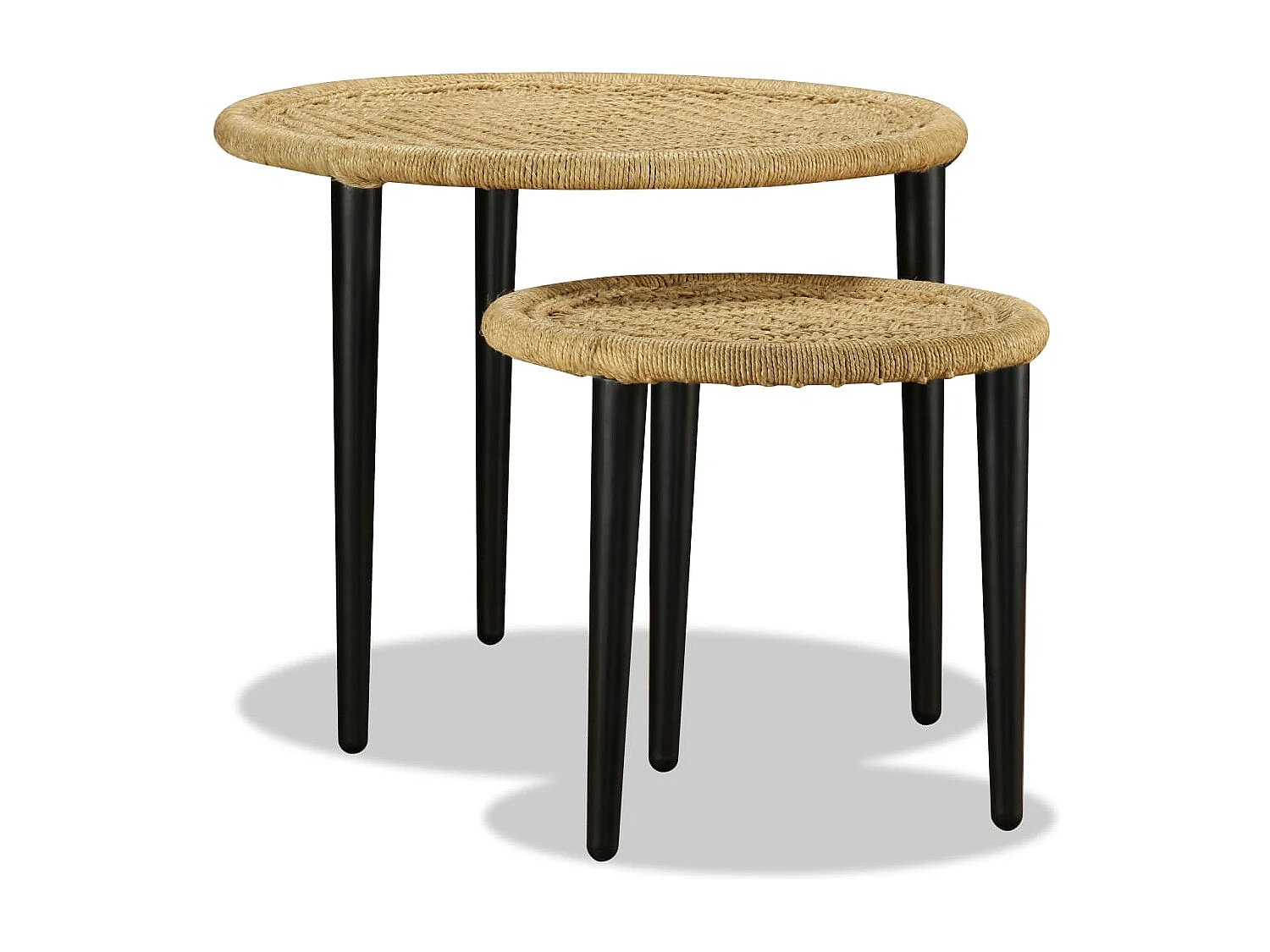 Couchtisch 2er Set-Sofatisch-Beistelltische Naturjute SHL43361