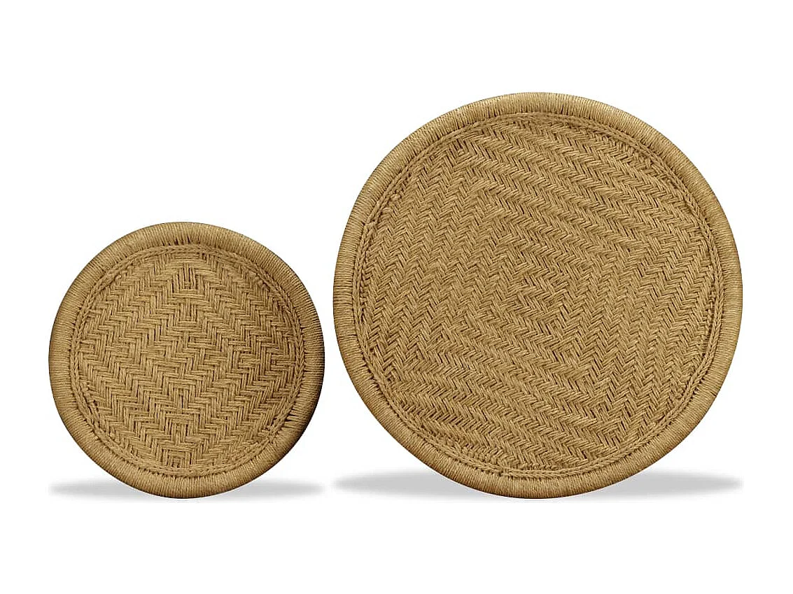 Couchtisch 2er Set-Sofatisch-Beistelltische Naturjute SHL43361