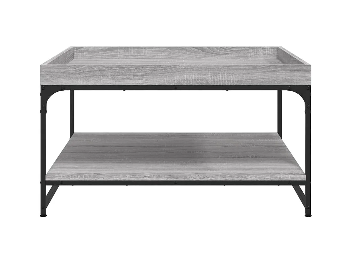 Table basse salon-Table d'appoint sonoma gris 80x80x45 cm bois d'ingénierie et fer SHL84524