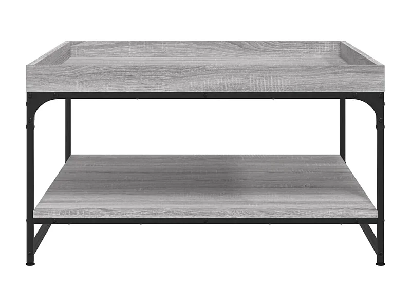 Table basse salon-Table d'appoint sonoma gris 80x80x45 cm bois d'ingénierie et fer SHL84524