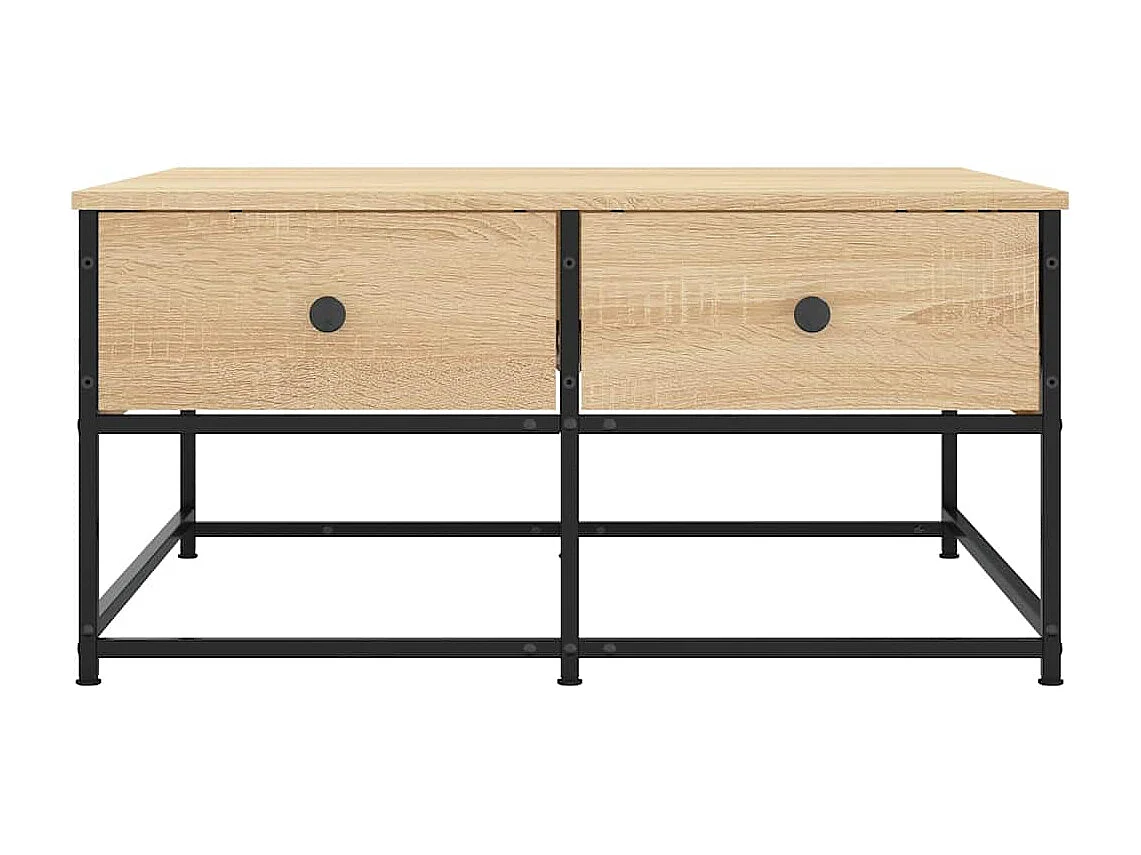 Mesa de centro-Mesa auxiliar con estante madera maciza reciclada 100x60x35 cm SHL2491