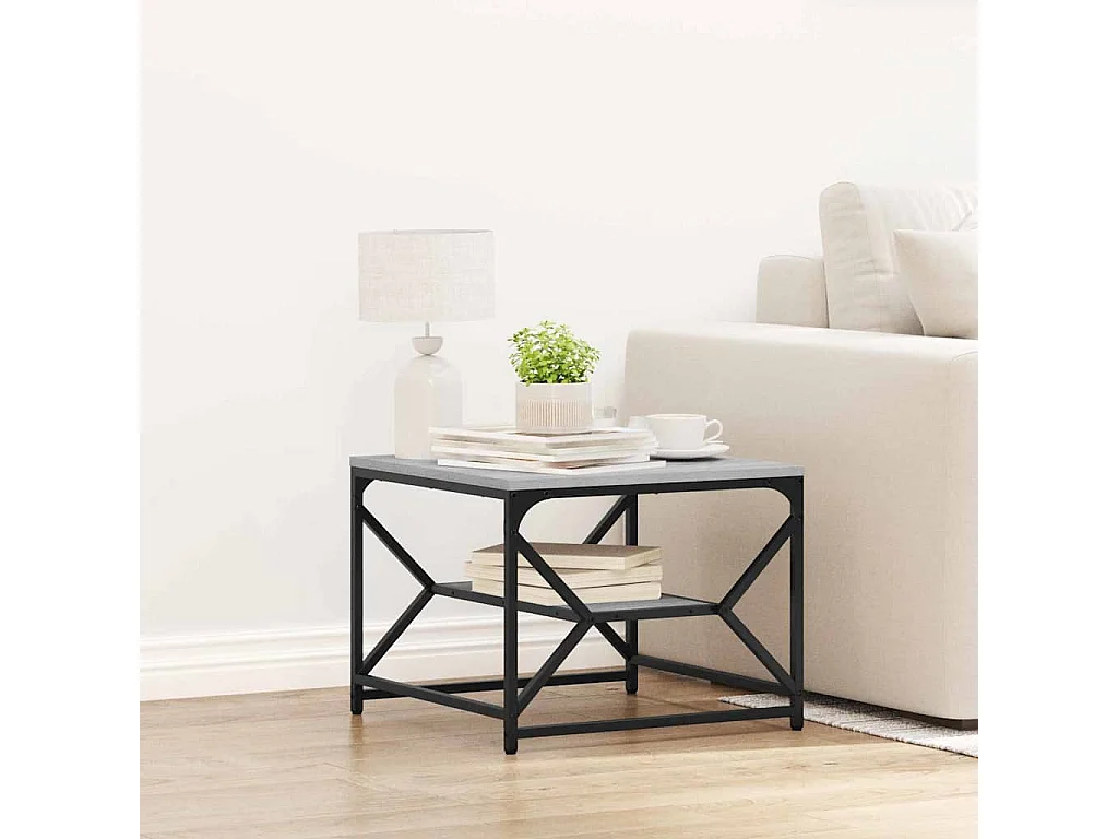 Couchtisch-Wohnzimmertisch-Beistelltische Graues Sonoma 51x50x40 cm SHL77434