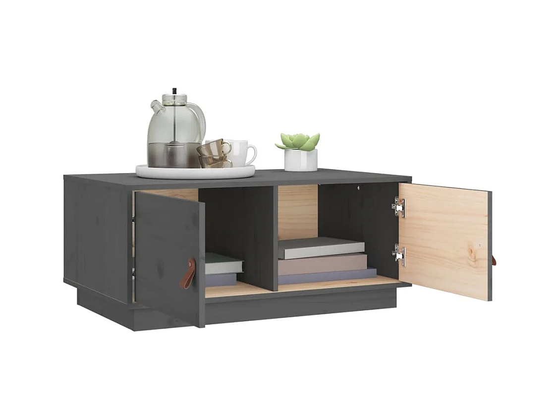 Mesa de centro | Mesa auxiliar madera contrachapada negro 90x49x45 cm SHL1835
