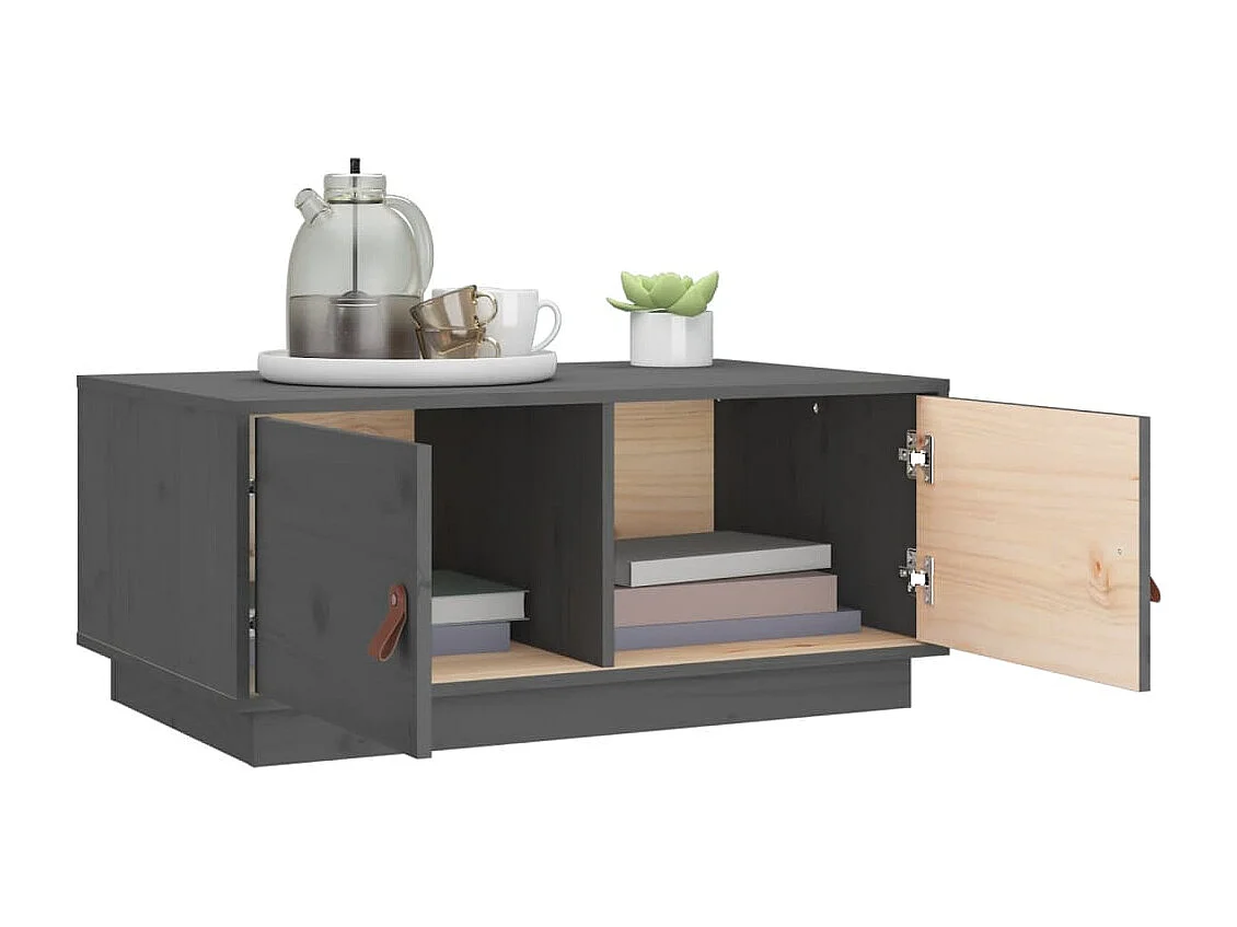 Couchtisch-Sofatisch-Beistelltische Grau 80x50x35 cm Massivholz Kiefer SHL24662