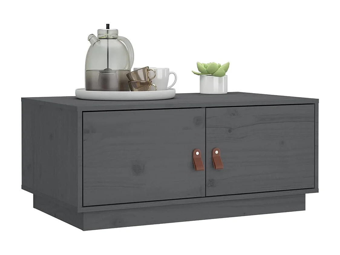 Couchtisch-Sofatisch-Beistelltische Grau 80x50x35 cm Massivholz Kiefer SHL24662
