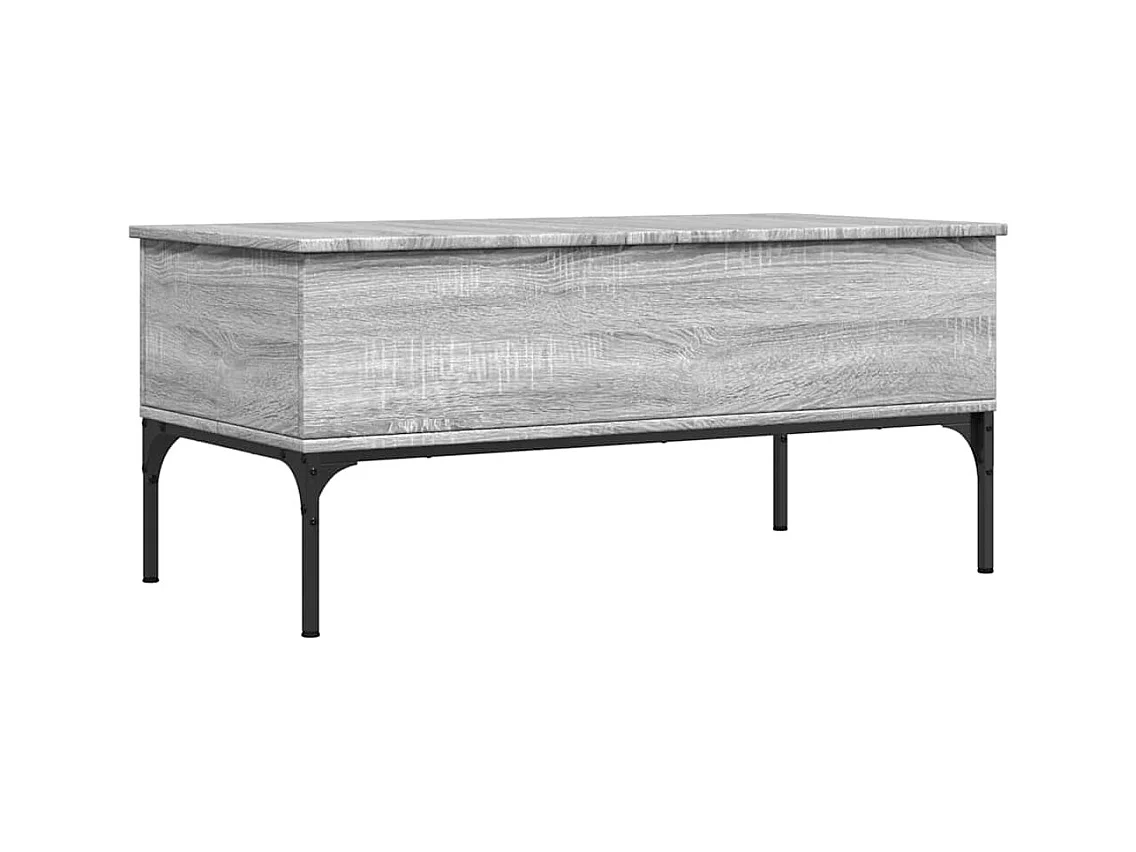 Table basse salon-Table d'appoint sonoma gris 100x50x45 cm bois d'ingénierie et métal SHL16539