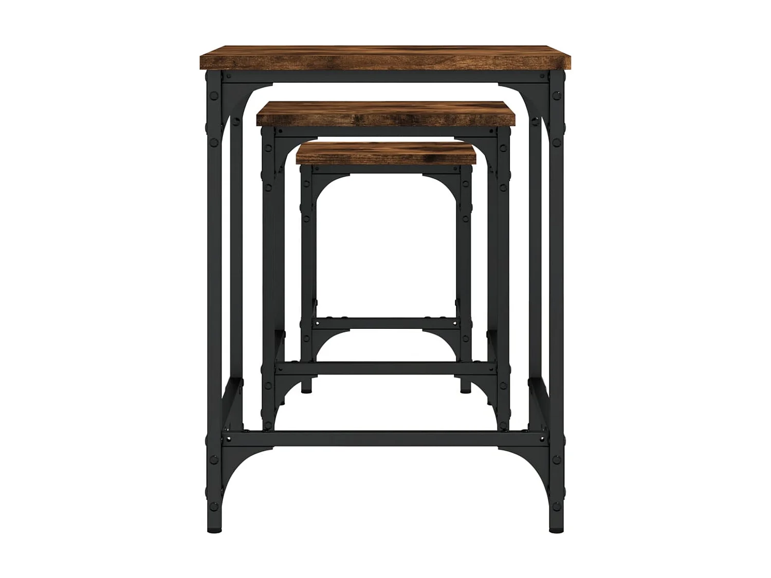 Couchtisch 3er Set-Satztische-Sofatisch Räuchereiche Holzwerkstoff SHL99737