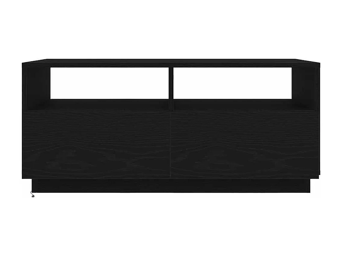 Couchtisch mit LED-Leuchten Schwarz Eichen-Optik 90x49x40 cm SHL57056