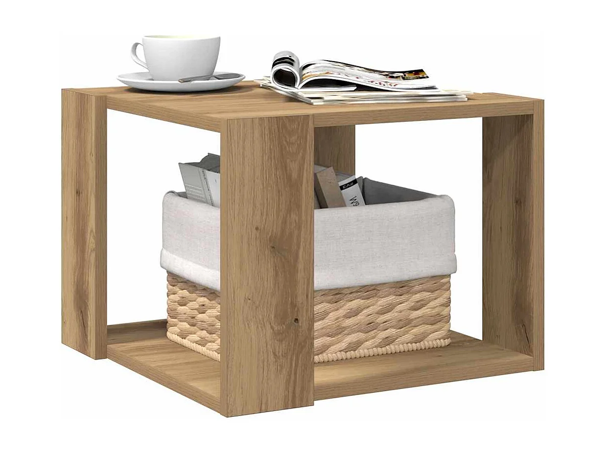 Couchtisch-Wohnzimmertisch-Beistelltische Artisan-Eiche 40x40x30 cm Holzwerkstoff SHL84814