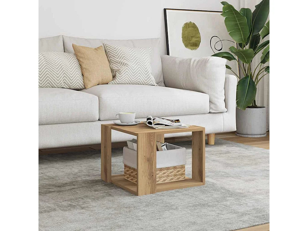 Couchtisch-Wohnzimmertisch-Beistelltische Artisan-Eiche 40x40x30 cm Holzwerkstoff SHL84814