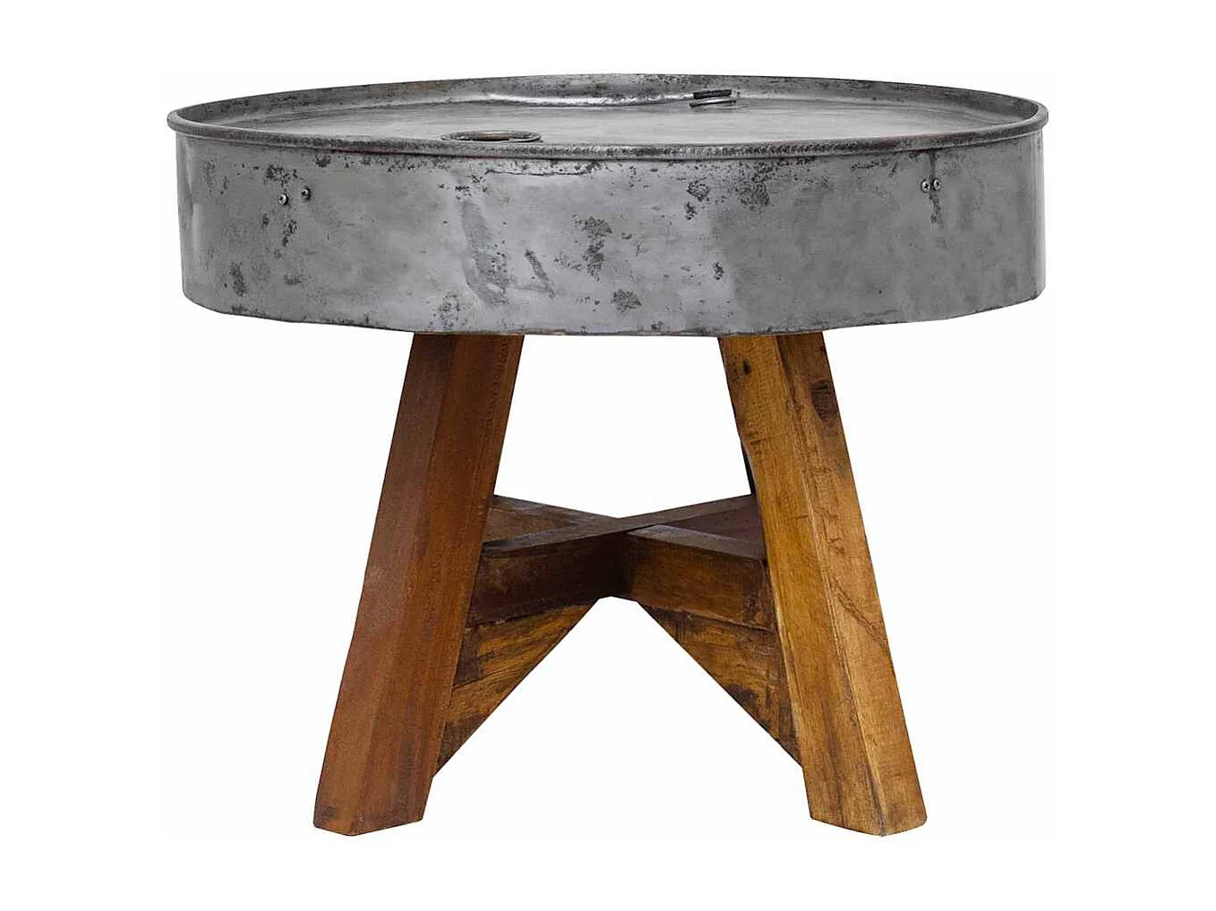 Salontafel | Woonkamertafel | Koffietafel 60x45 cm gemengd gerecycled hout zilver