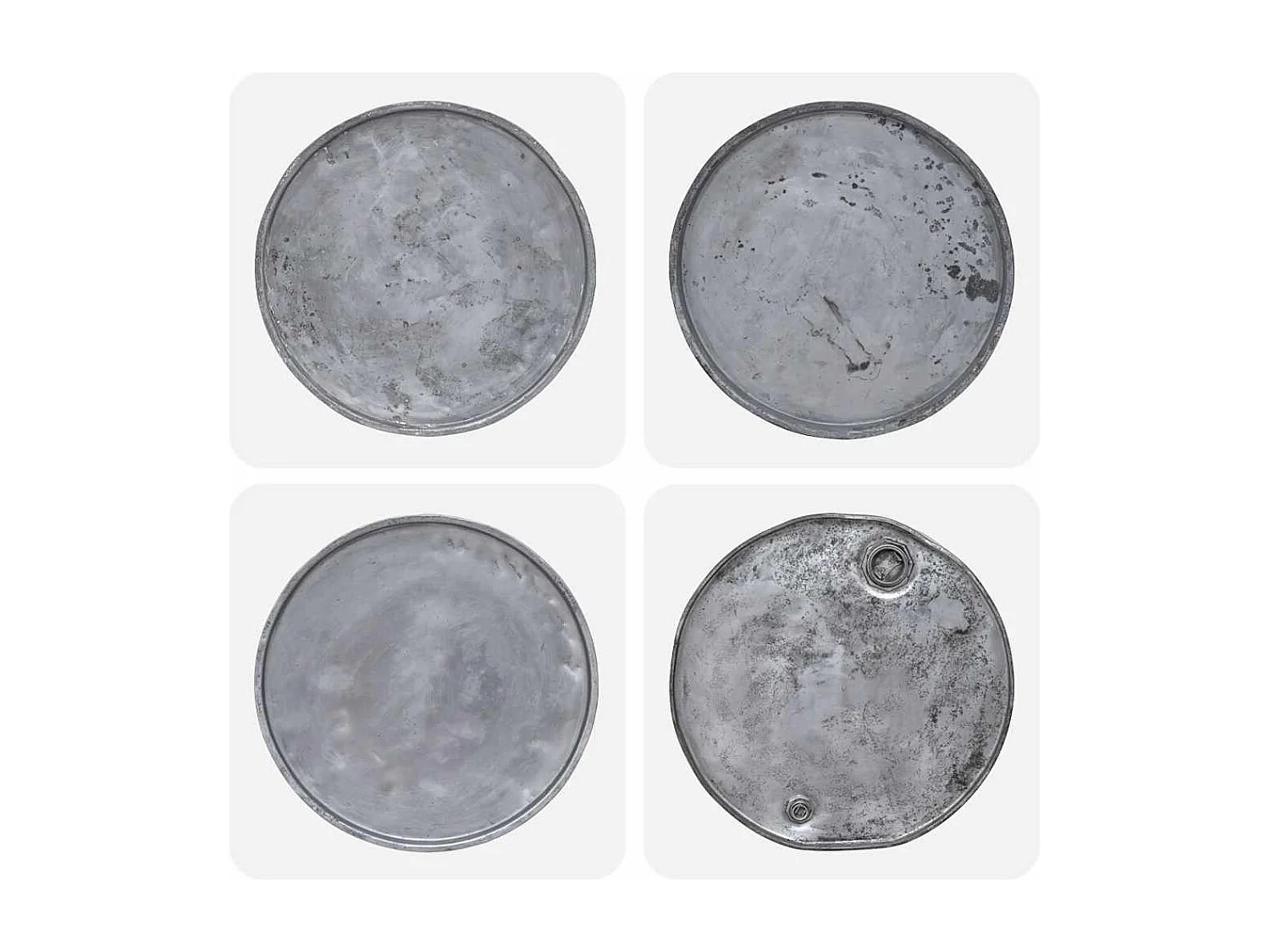 Salontafel | Woonkamertafel | Koffietafel 60x45 cm gemengd gerecycled hout zilver