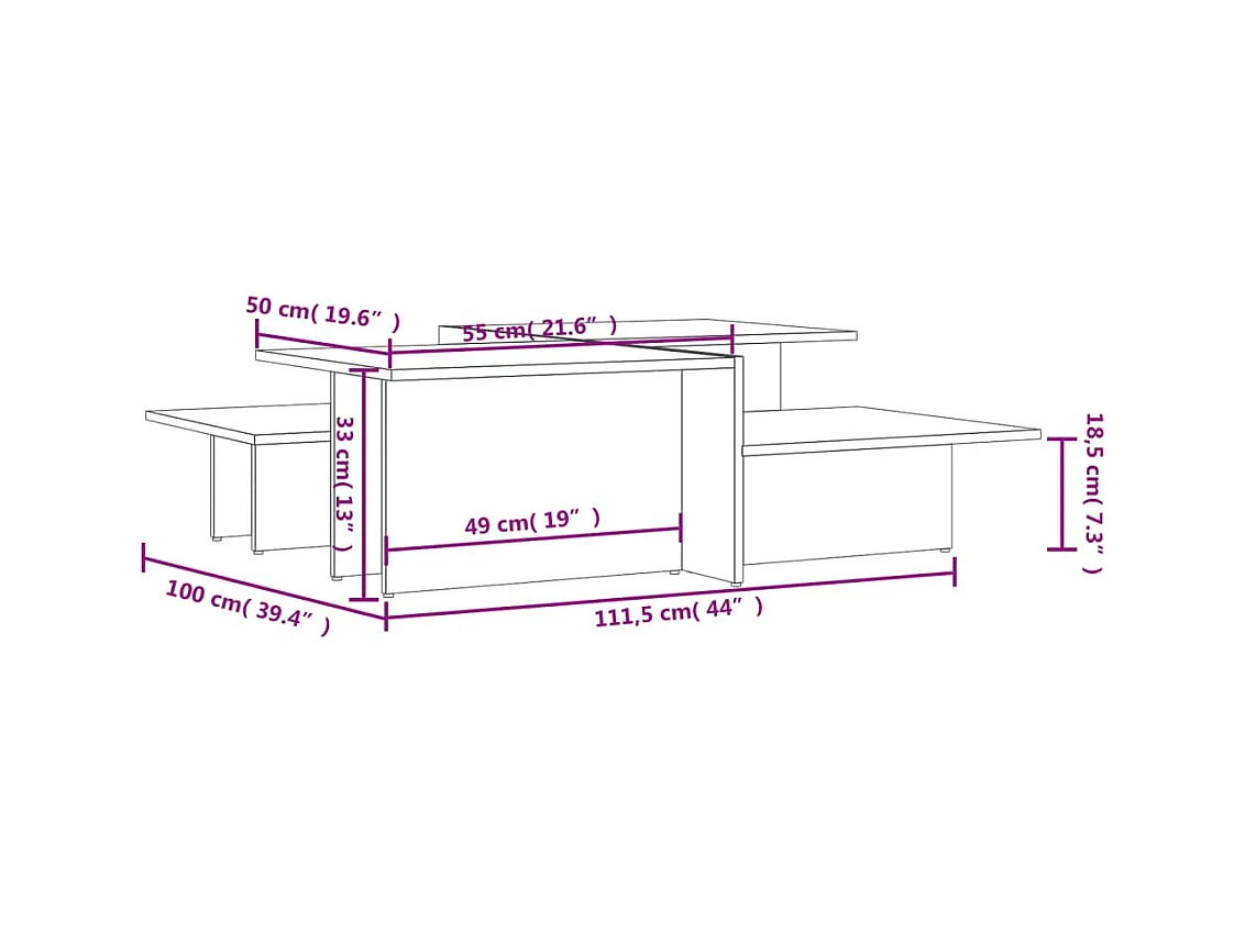Tables basses salon-Tables d'appoint 2 pcs gris béton bois d'ingénierie SHL49307