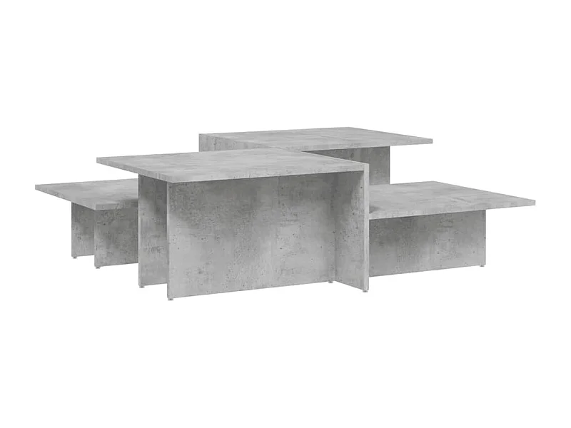 Couchtisch 2er Set-Sofatisch-Beistelltische Betongrau Holzwerkstoff SHL14856
