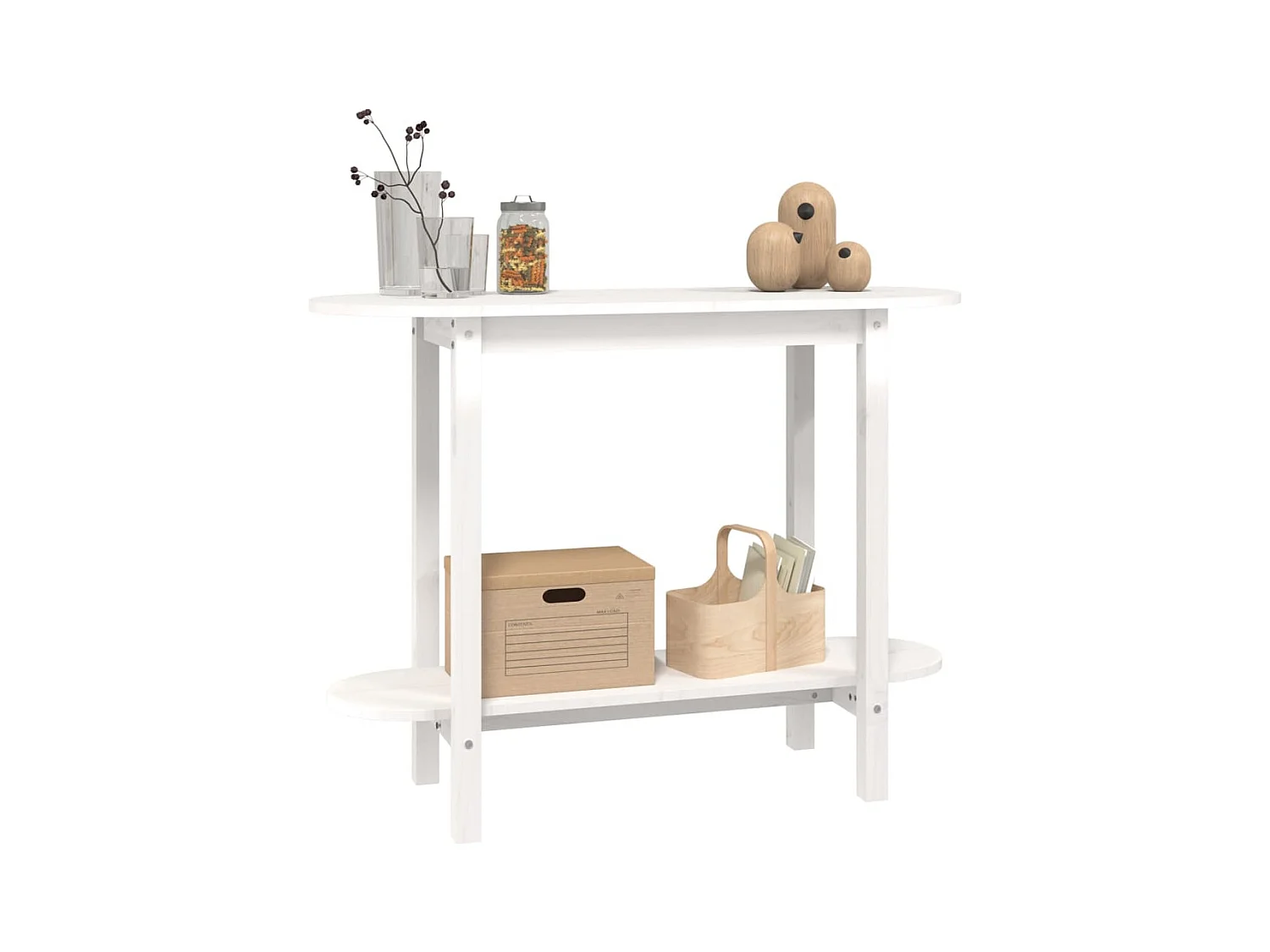 Table console Blanc 110x40x80 cm Bois massif de pin SHL43968