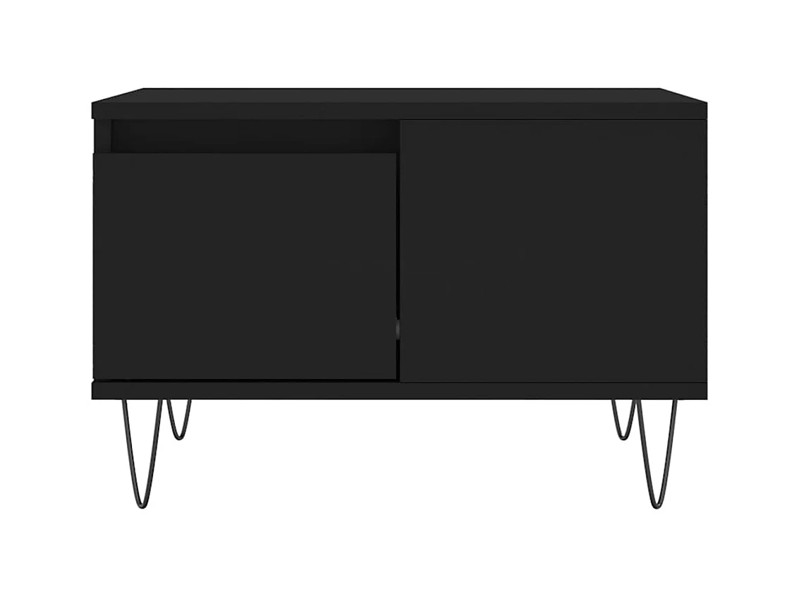 Table basse salon-Table d'appoint noir 55x55x36,5 cm bois d'ingénierie SHL9667