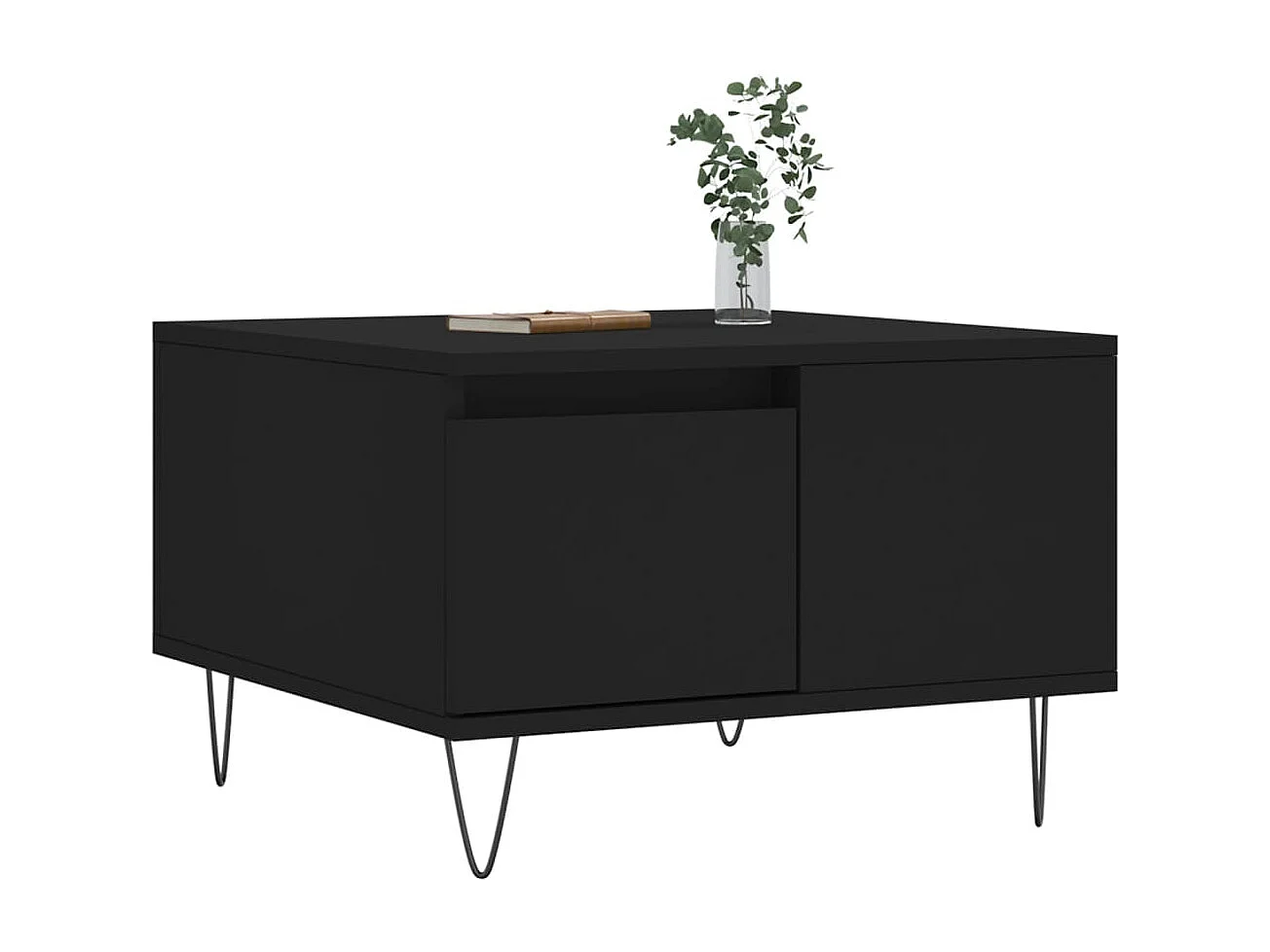 Couchtisch-Wohnzimmertisch-Beistelltische Schwarz 55x55x36,5 cm Holzwerkstoff SHL36654