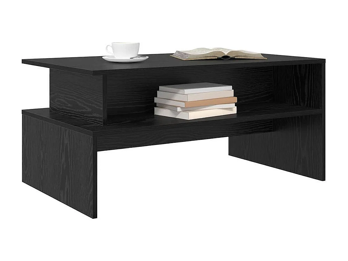 Couchtisch-Wohnzimmertisch-Beistelltische Schwarz Eichen-Optik 90x55x42,5 cm Holzwerkstoff SHL73740