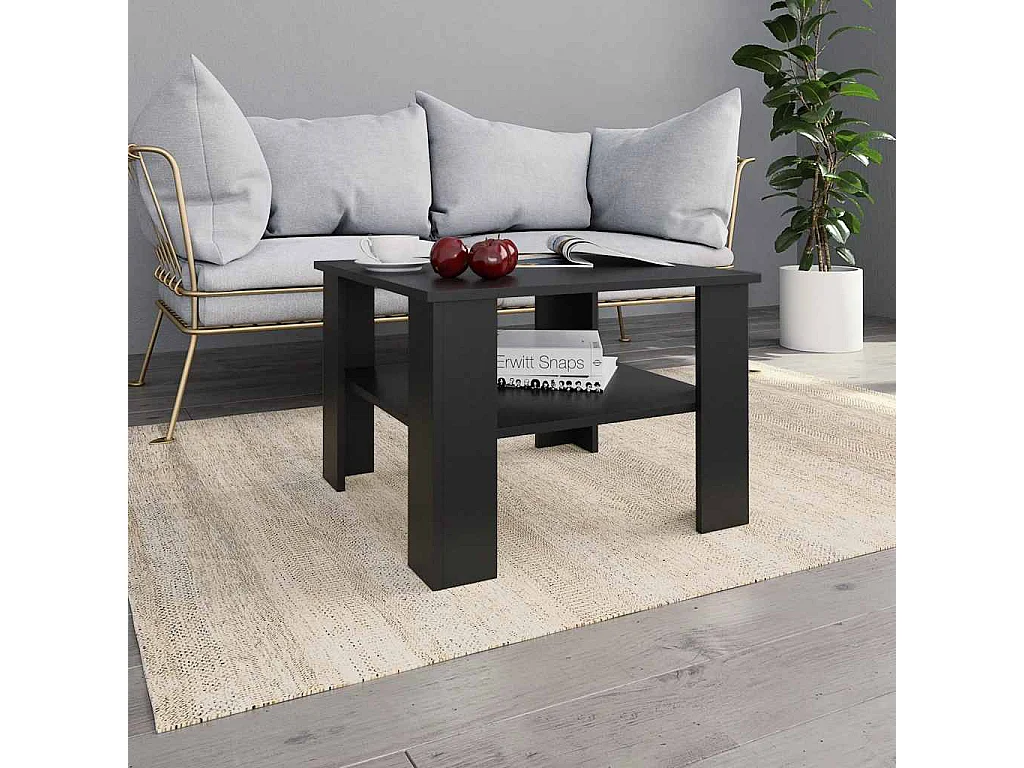 Table basse salon-Table d'appoint Noir 60x60x42 cm Bois d’ingénierie SHL92424