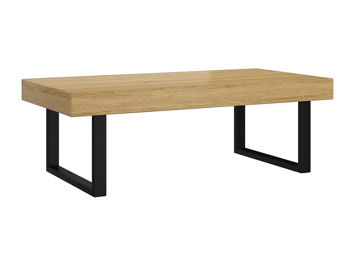 Couchtisch-Beistelltisch-Sofatisch Hellbraun und Schwarz 120x60x40 cm MDF und Eisen SHL67724