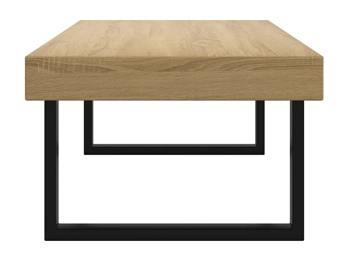 Couchtisch-Beistelltisch-Sofatisch Hellbraun und Schwarz 120x60x40 cm MDF und Eisen SHL67724