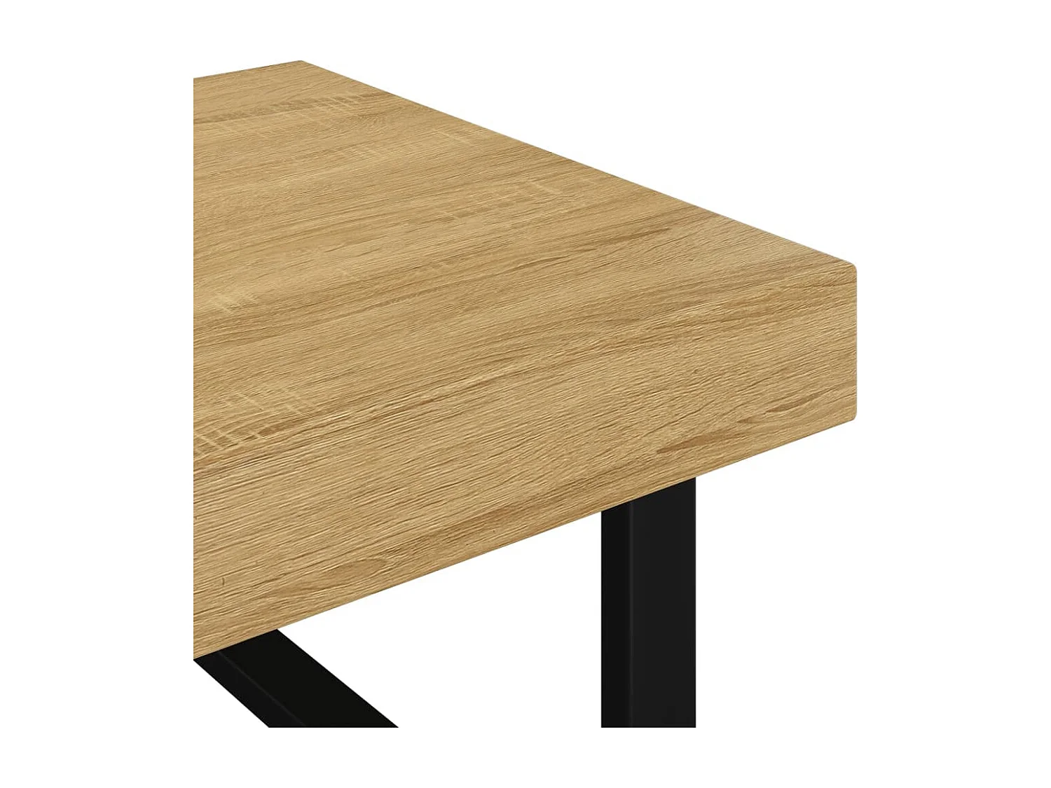 Couchtisch-Beistelltisch-Sofatisch Hellbraun und Schwarz 120x60x40 cm MDF und Eisen SHL67724