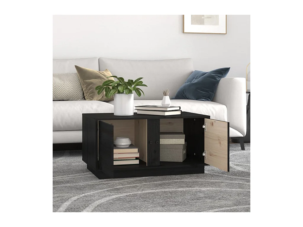 Mesa de centro | Mesa auxiliar madera contrachapada gris hormigón 90x50x40 cm SHL3647