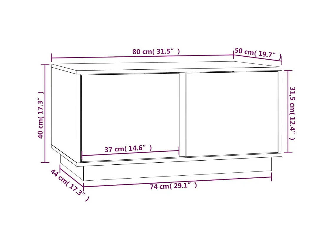 Mesa de centro | Mesa auxiliar madera contrachapada gris hormigón 90x50x40 cm SHL3647