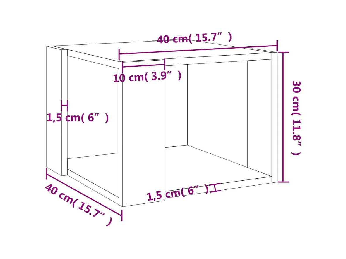 Mesa de centro | Mesa auxiliar con puertas de vidrio blanca 102x50x42 cm SHL4164