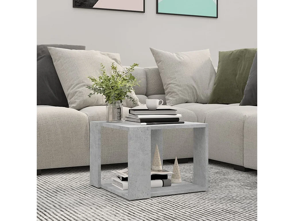 Couchtisch-Sofatisch-Beistelltische Betongrau 40x40x30 cm Holzwerkstoff SHL62496