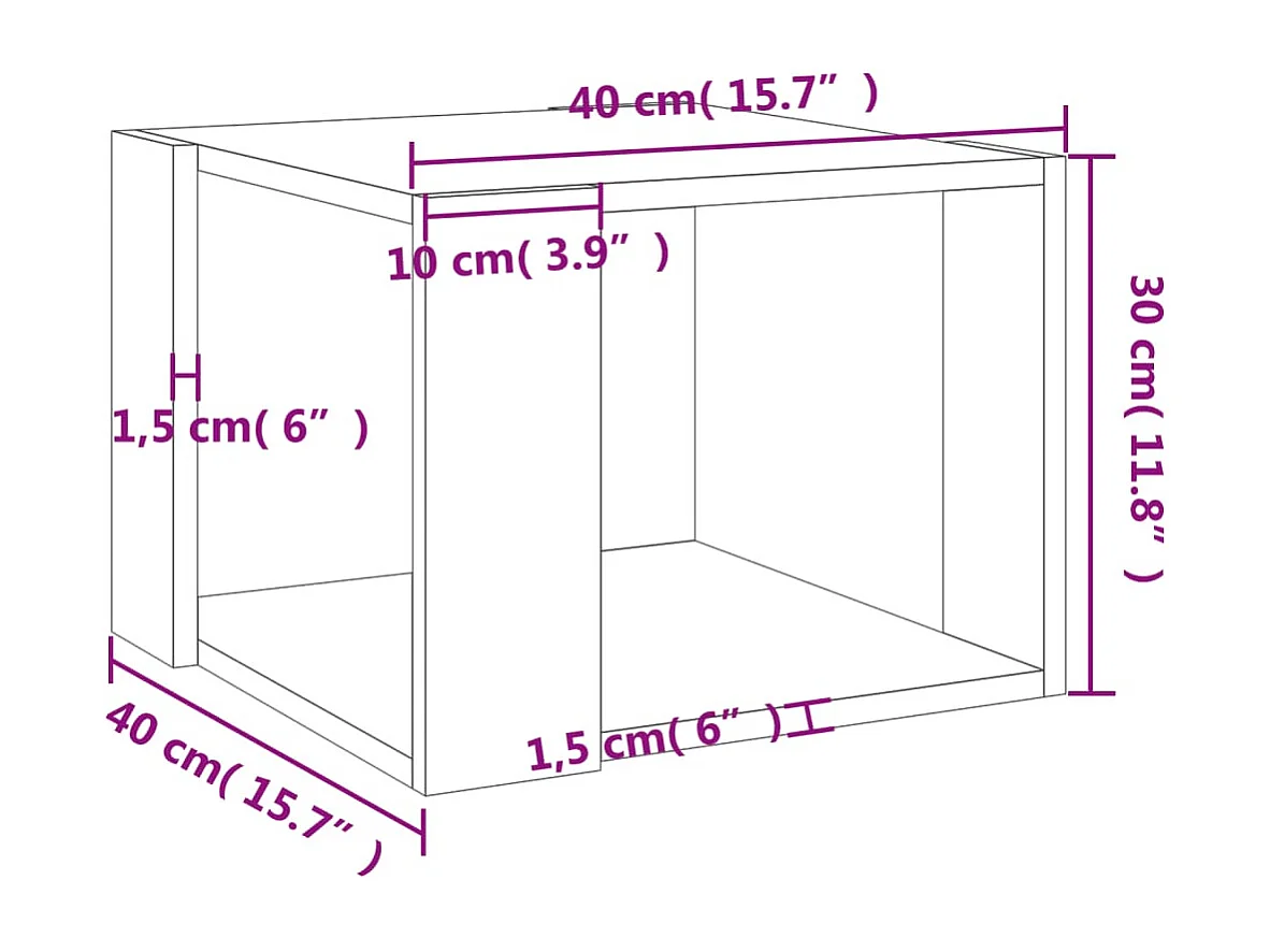 Couchtisch-Sofatisch-Beistelltische Betongrau 40x40x30 cm Holzwerkstoff SHL62496