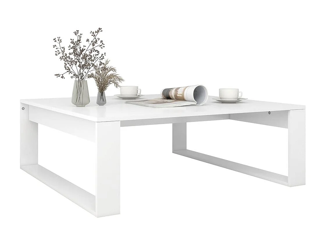 Couchtisch-Sofatisch-Beistelltische Weiß 100x100x35 cm Holzwerkstoff SHL21061